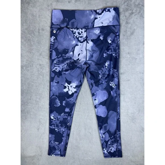 Fabletics Pants Womens XXL Blue Tie Due High Waist Skinny Leggings 1617843 - Picture 2 of 9